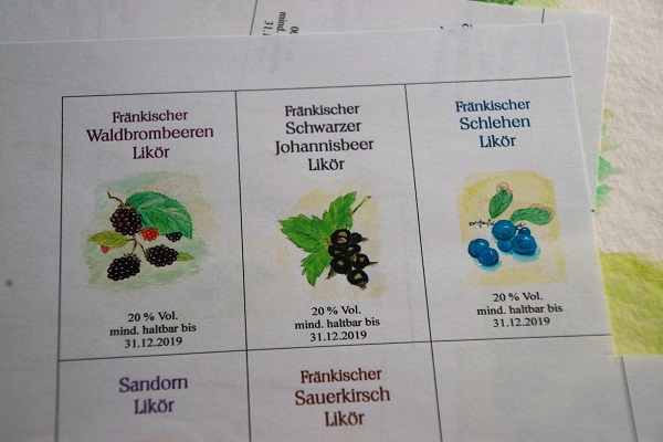Likör-Etiketten Aquarellmalerei