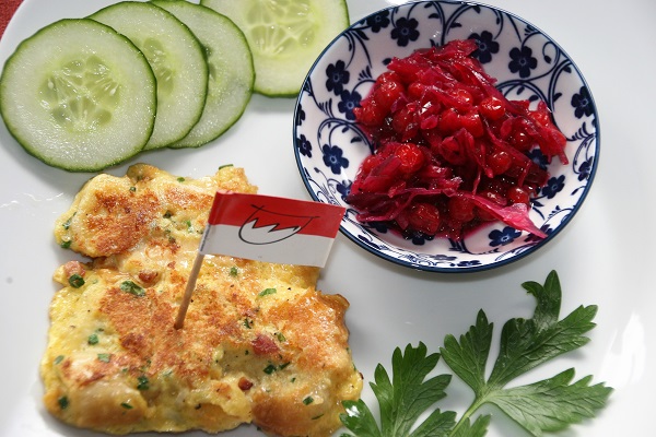 Eierplatz mit Salat