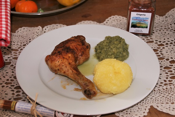 Foto Hähnchen mit Kloß und Wirsing